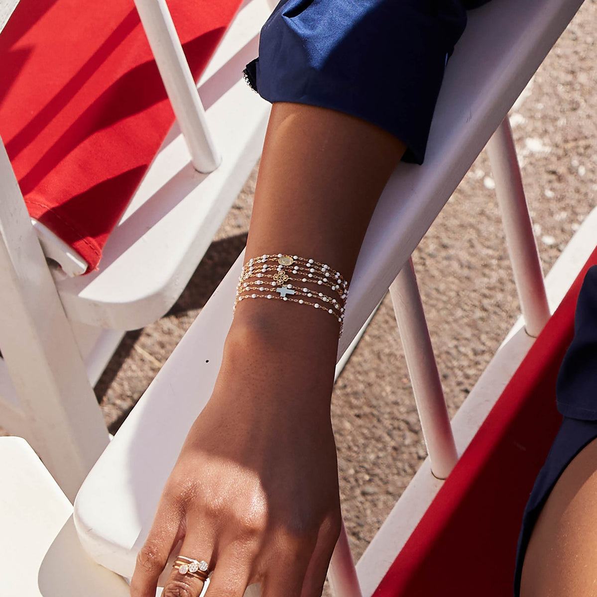 Classic Gigi White bracelet, Yellow Gold, 19 cm – Gigi Clozeau