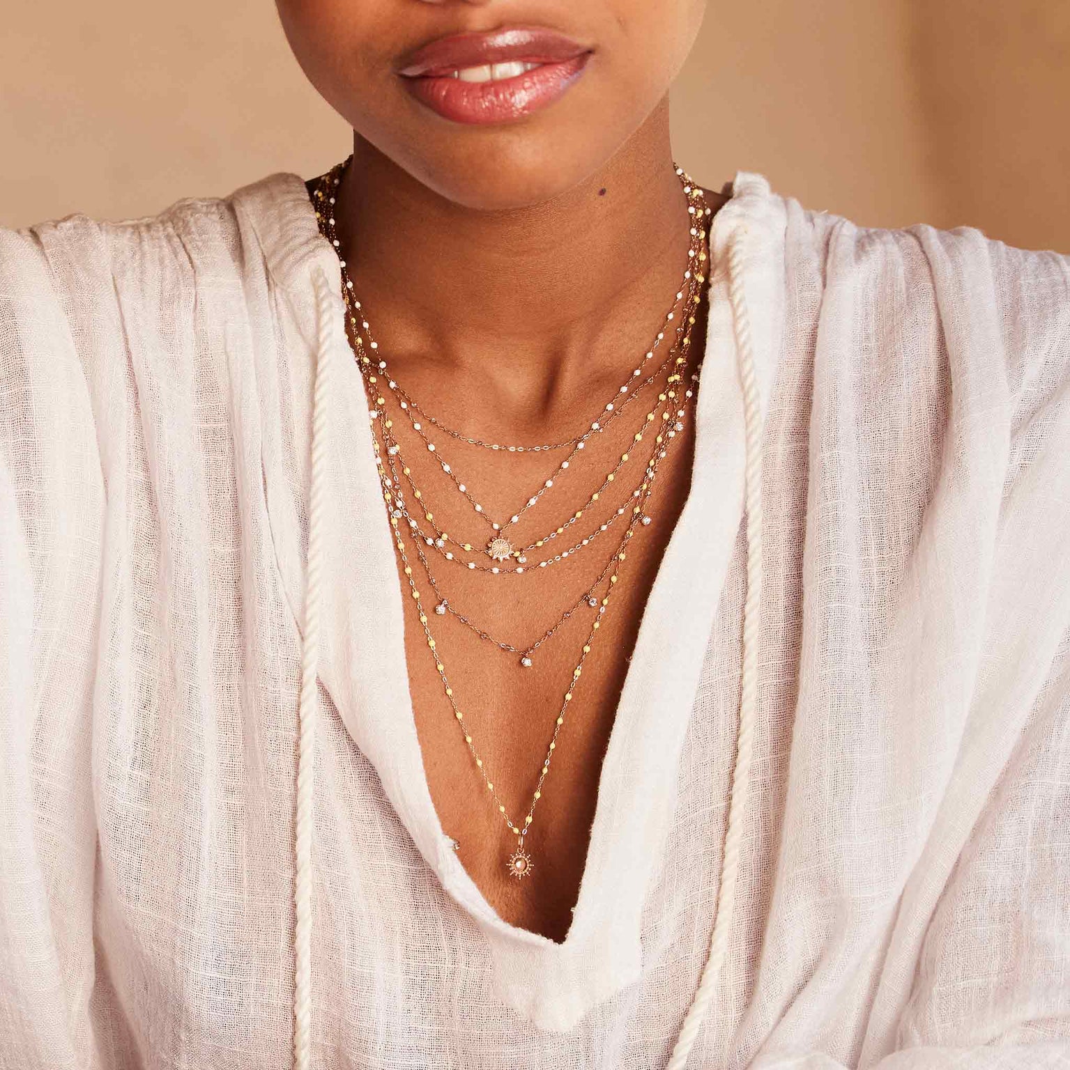 Gigi Clozeau - Pendentif Soleil, or rose