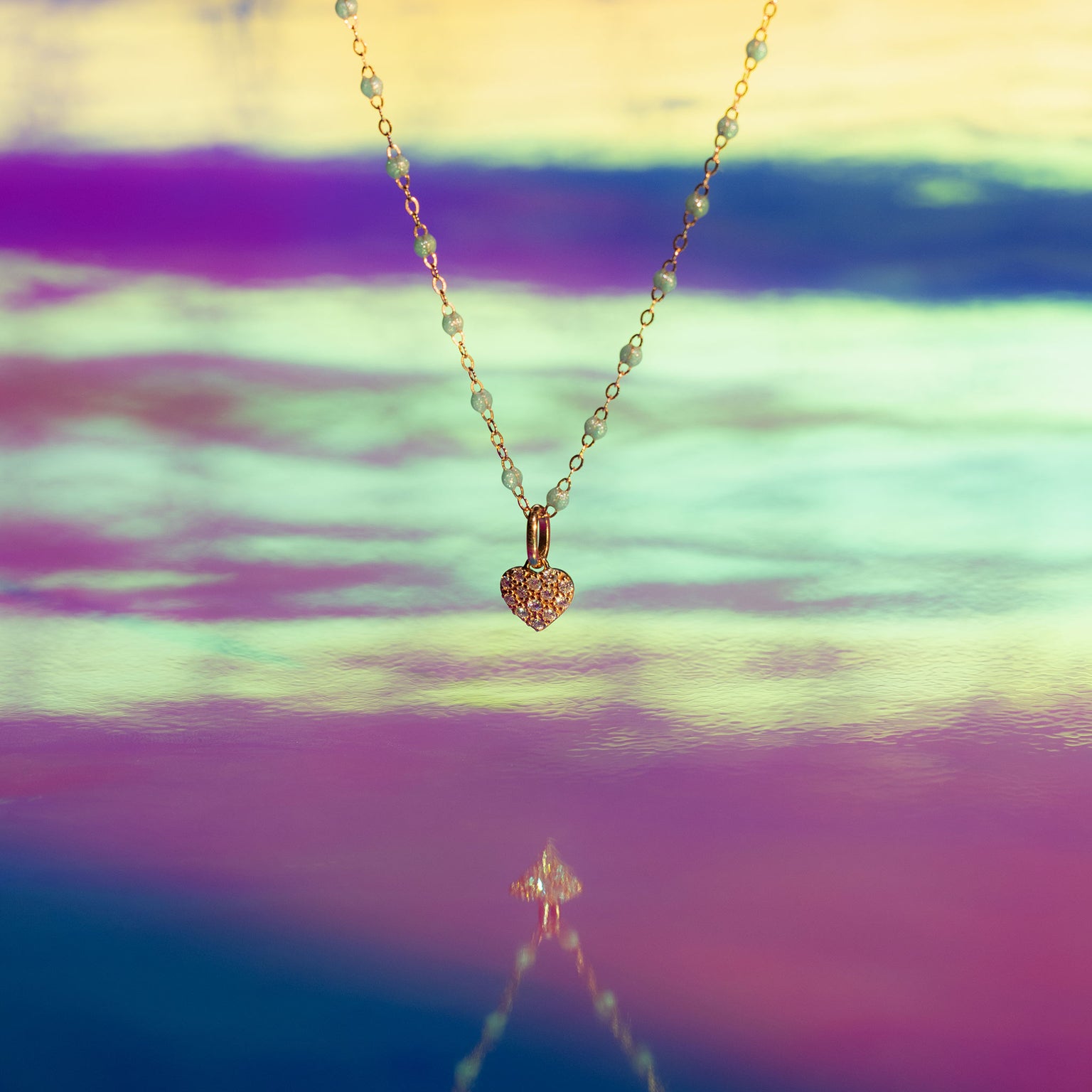 Gigi Clozeau - Pendentif In Love, diamants, or rose