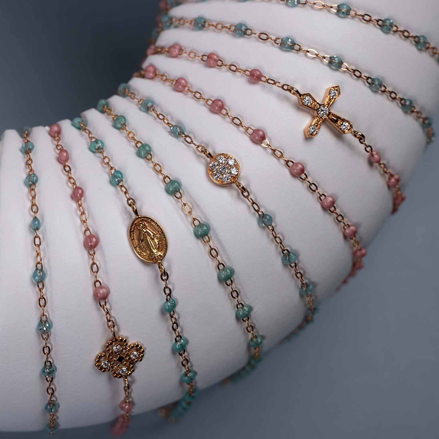 Gigi Clozeau - Lucky Clover Classic Gigi Blush diamond Bracelet, Rose Gold, 17 cm