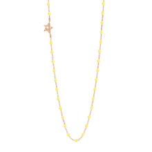 Gigi Clozeau - Collier mimosa Etoile, diamant, or rose, 42cm