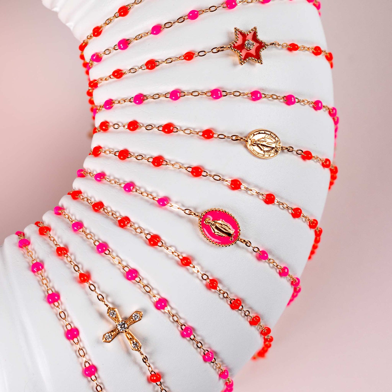 Gigi Clozeau - Bracelet corail Classique Gigi, or rose, 15 cm