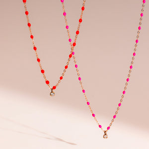 Gigi Clozeau - Collier corail Gigi Suprême, or rose, 1 diamant, 42 cm