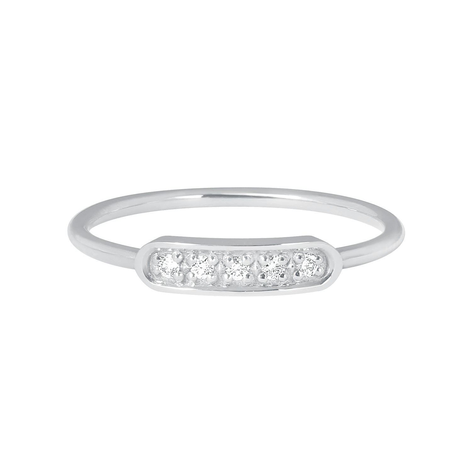 Gigi Clozeau - Bague Ama, 5 diamants, or blanc, T 51