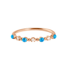 Gigi Clozeau - Bague azur Classique Gigi, 3 diamants, or rose, T 50