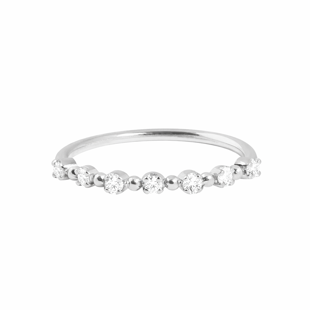 Gigi Clozeau - Classic Gigi 7 Diamonds Ring, White Gold, Size 52