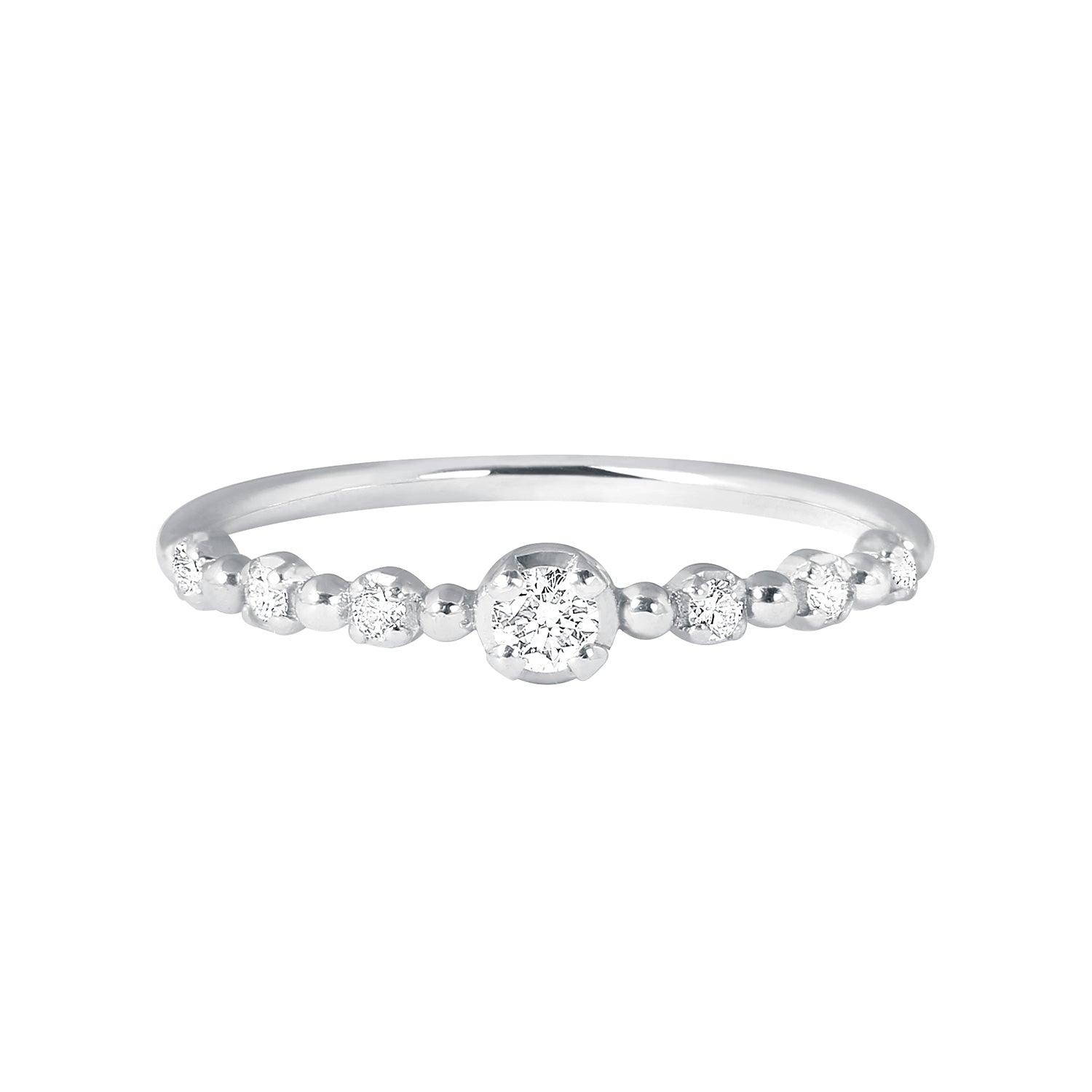 Gigi Clozeau - Bague Solitaire Gigi, diamants, or blanc, T 53