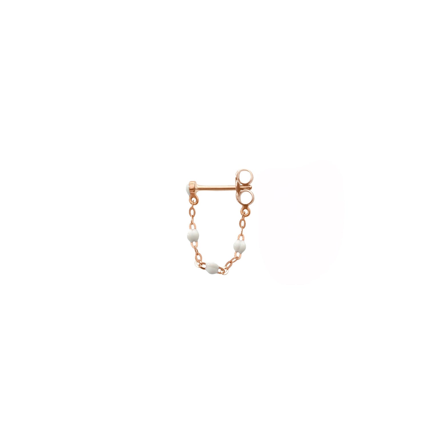 Gigi Clozeau - Boucle d'oreille unique blanche Classique Gigi, or rose