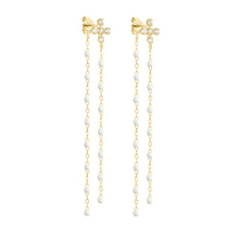 Gigi Clozeau - Boucles d'oreilles Dansantes blanches Spark diamants, or jaune