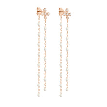 Gigi Clozeau - Boucles d'oreilles Dansantes blanches Spark diamants, or rose