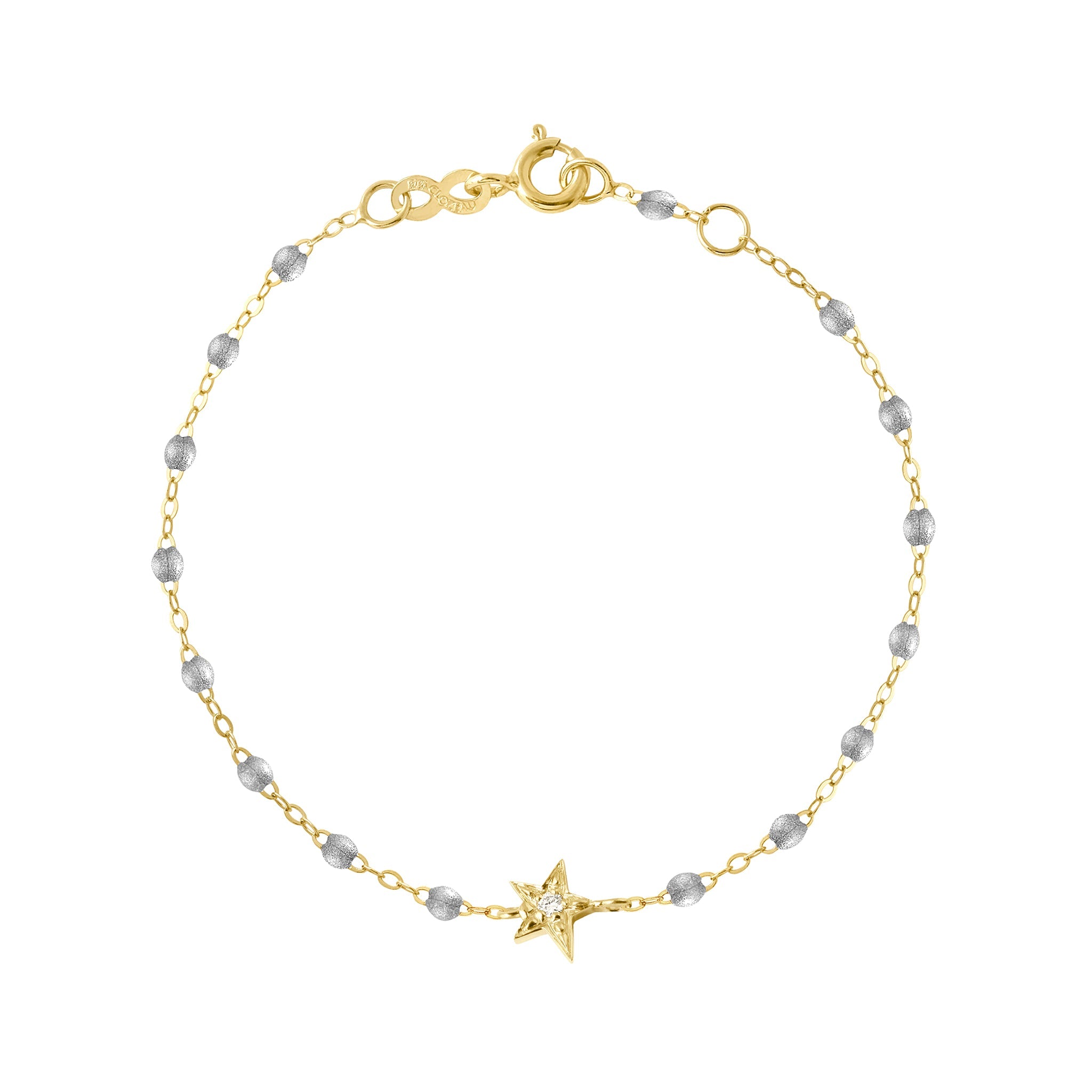 Gigi Clozeau - Bracelet argent Etoile, Diamant, or jaune, 17 cm