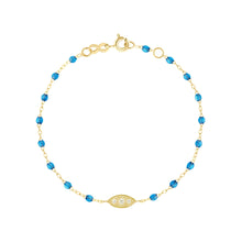 Gigi Clozeau - Bracelet azur Clin d’œil diamants, or jaune, 17 cm