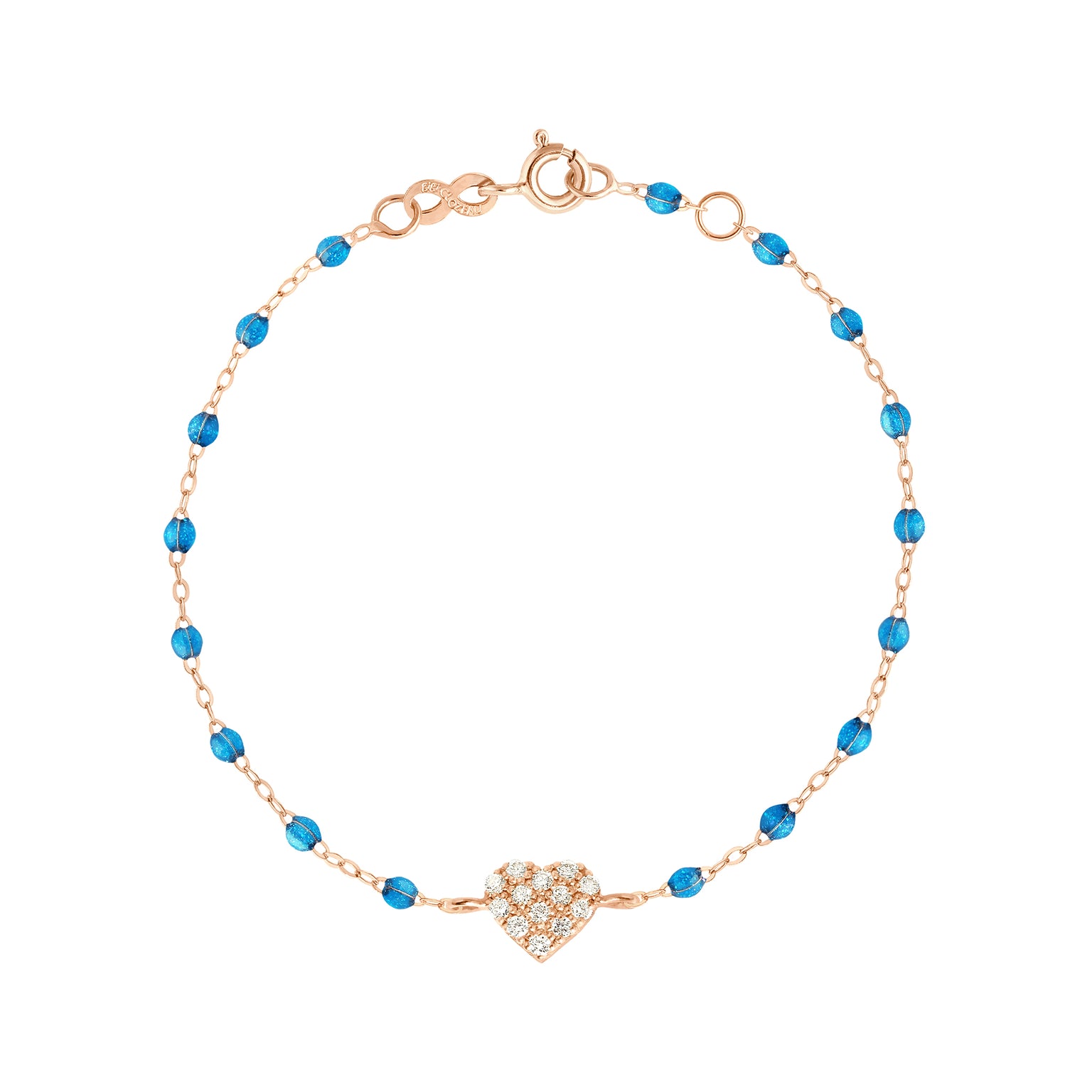 Gigi Clozeau - Bracelet azur In Love, diamants, or rose, 17 cm