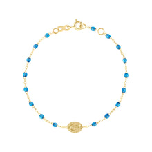 Gigi Clozeau - Bracelet azur Madone, or jaune, 17 cm