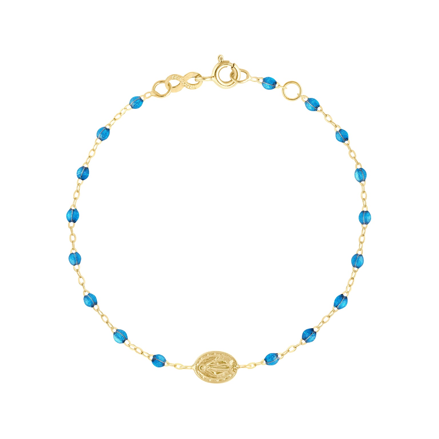 Gigi Clozeau - Bracelet azur Madone, or jaune, 17 cm