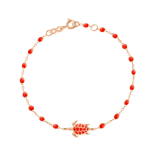 Gigi Clozeau - Bracelet corail Tortue, or rose, 17 cm