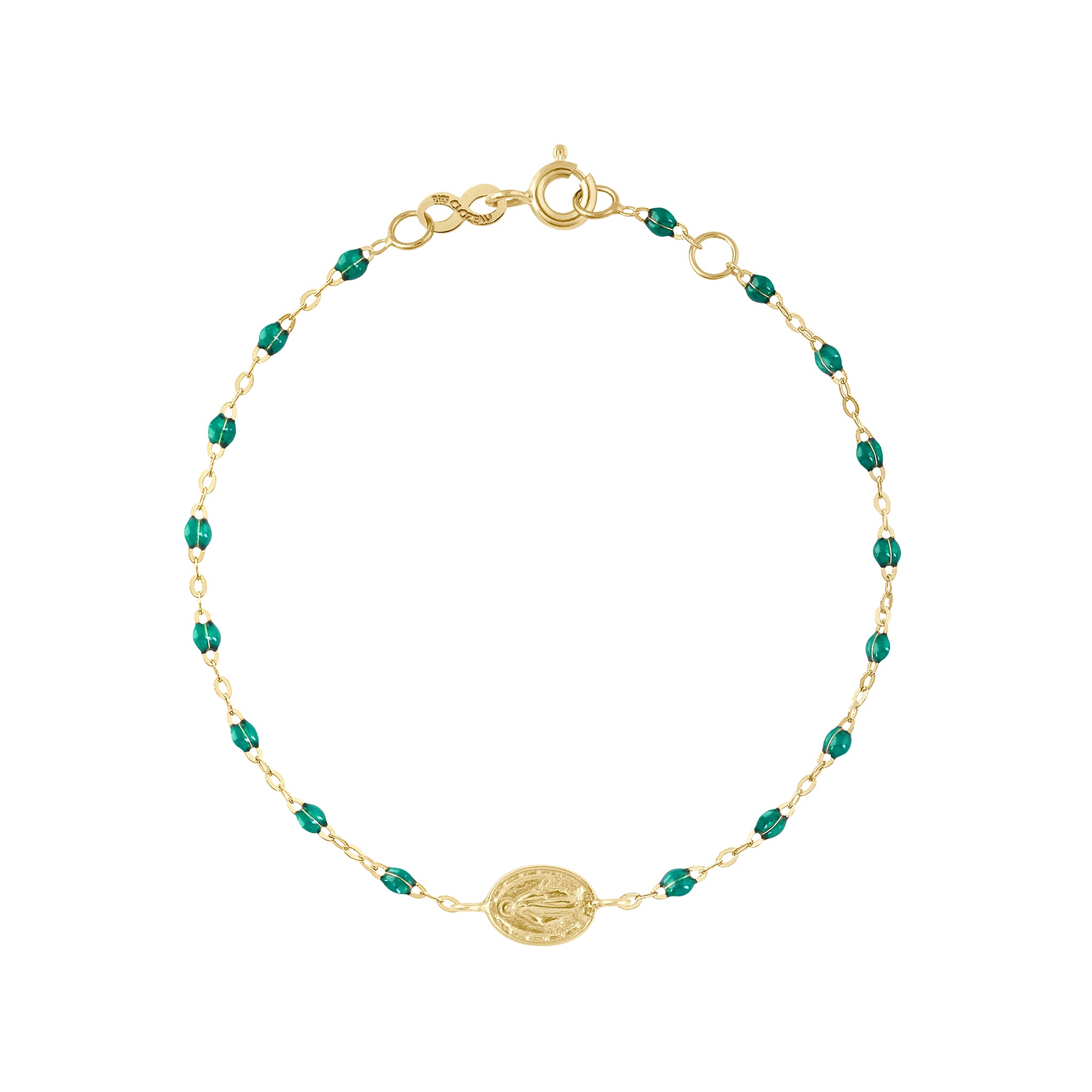 Gigi Clozeau - Bracelet émeraude Madone or jaune, 17 cm