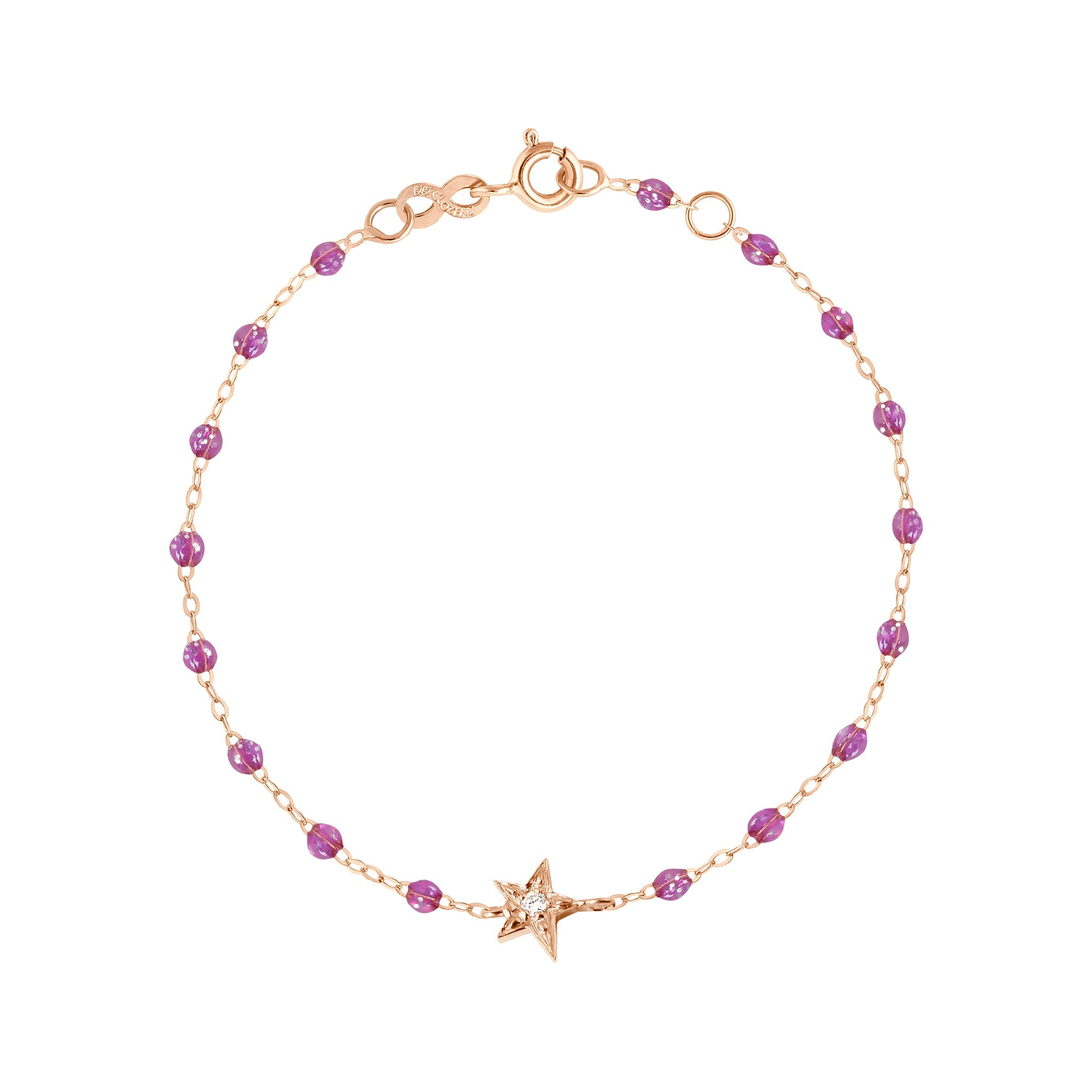 Gigi Clozeau - Bracelet galaxy Etoile, diamants, or rose, 17 cm