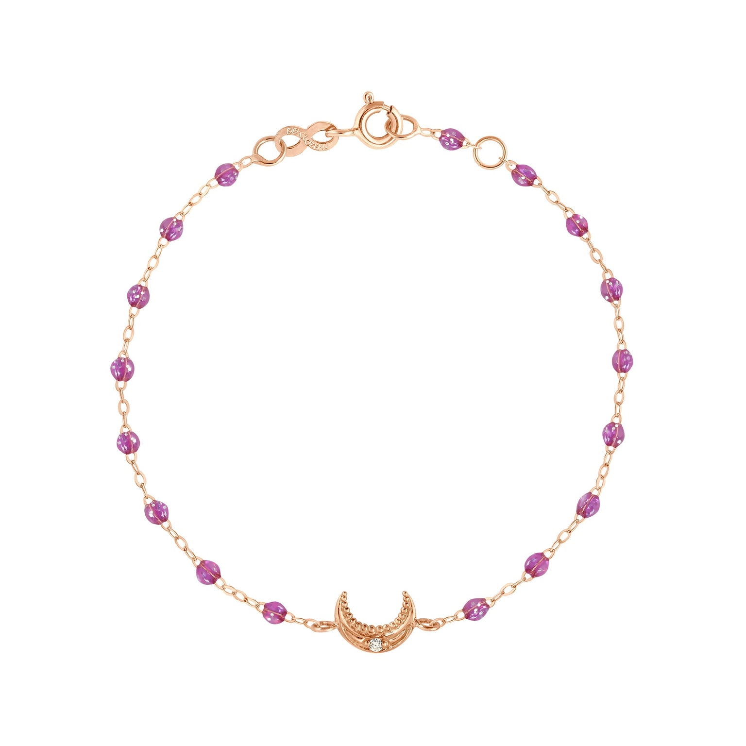 Gigi Clozeau - Bracelet galaxy Lune, diamant, or rose, 17 cm