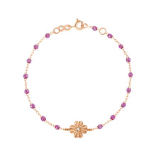 Gigi Clozeau - Bracelet galaxy Trèfle Lumière, diamant, or rose, 17 cm