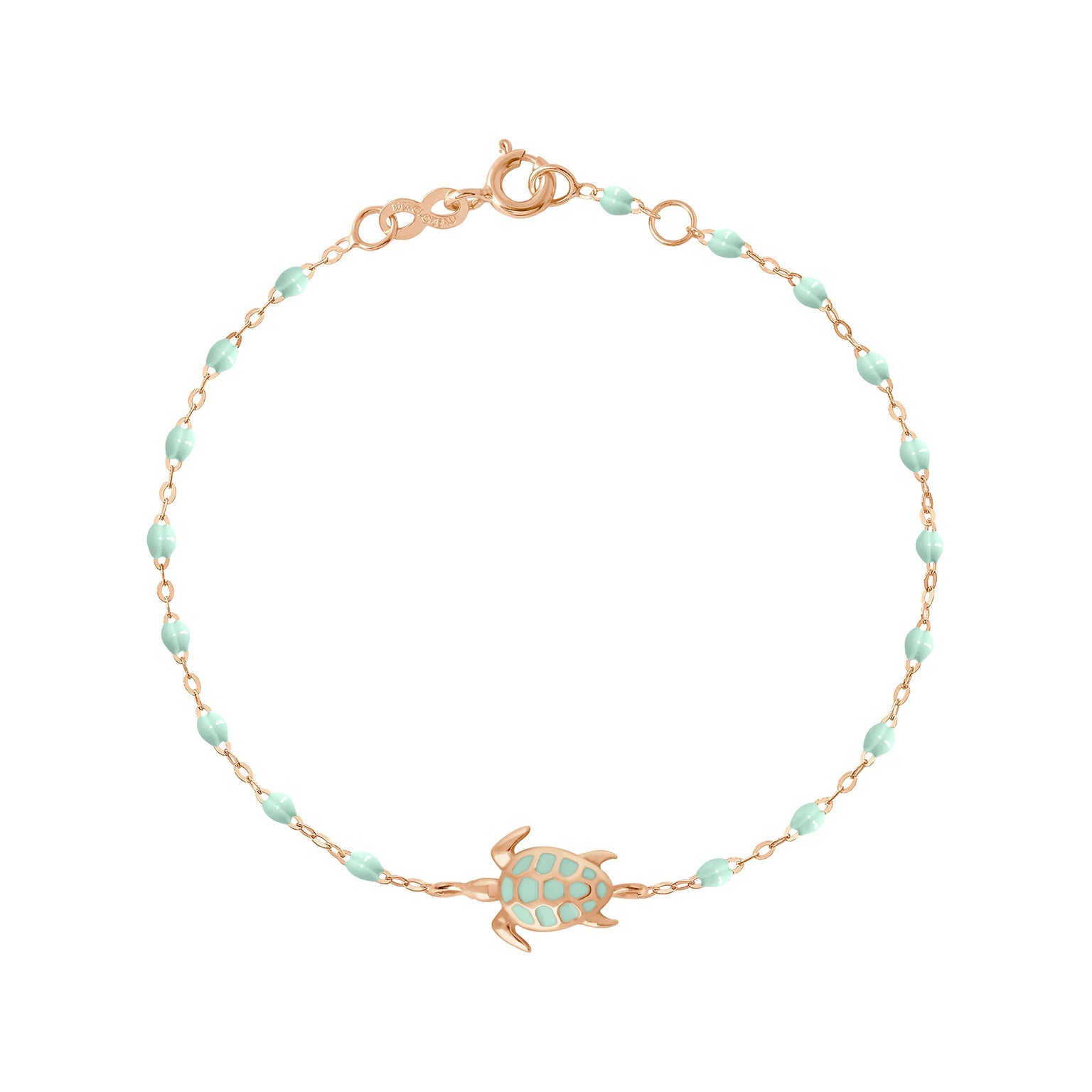 Gigi Clozeau - Bracelet jade Tortue, or rose, 17 cm