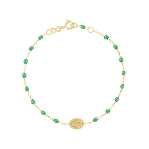 Gigi Clozeau - Bracelet menthe Madone or jaune, 17 cm