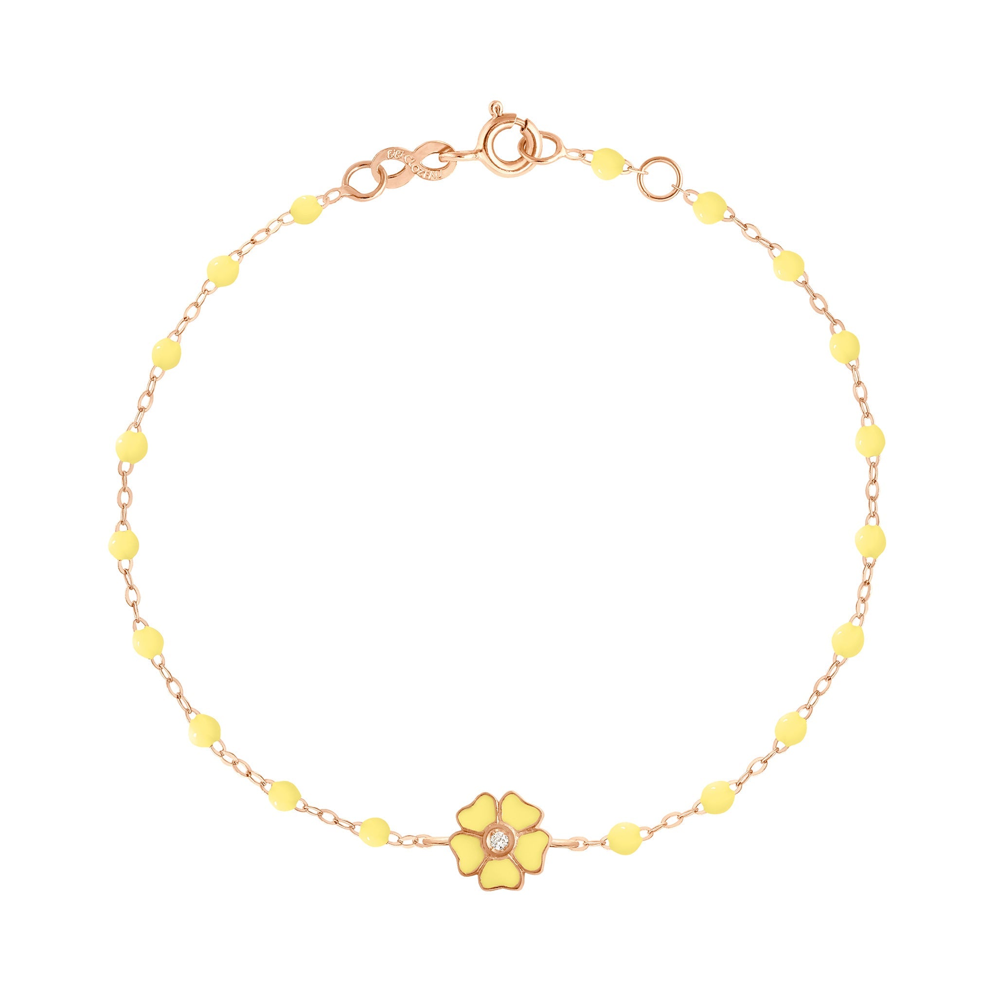 Gigi Clozeau - Bracelet mimosa Etoile diamant, or rose, 17 cm