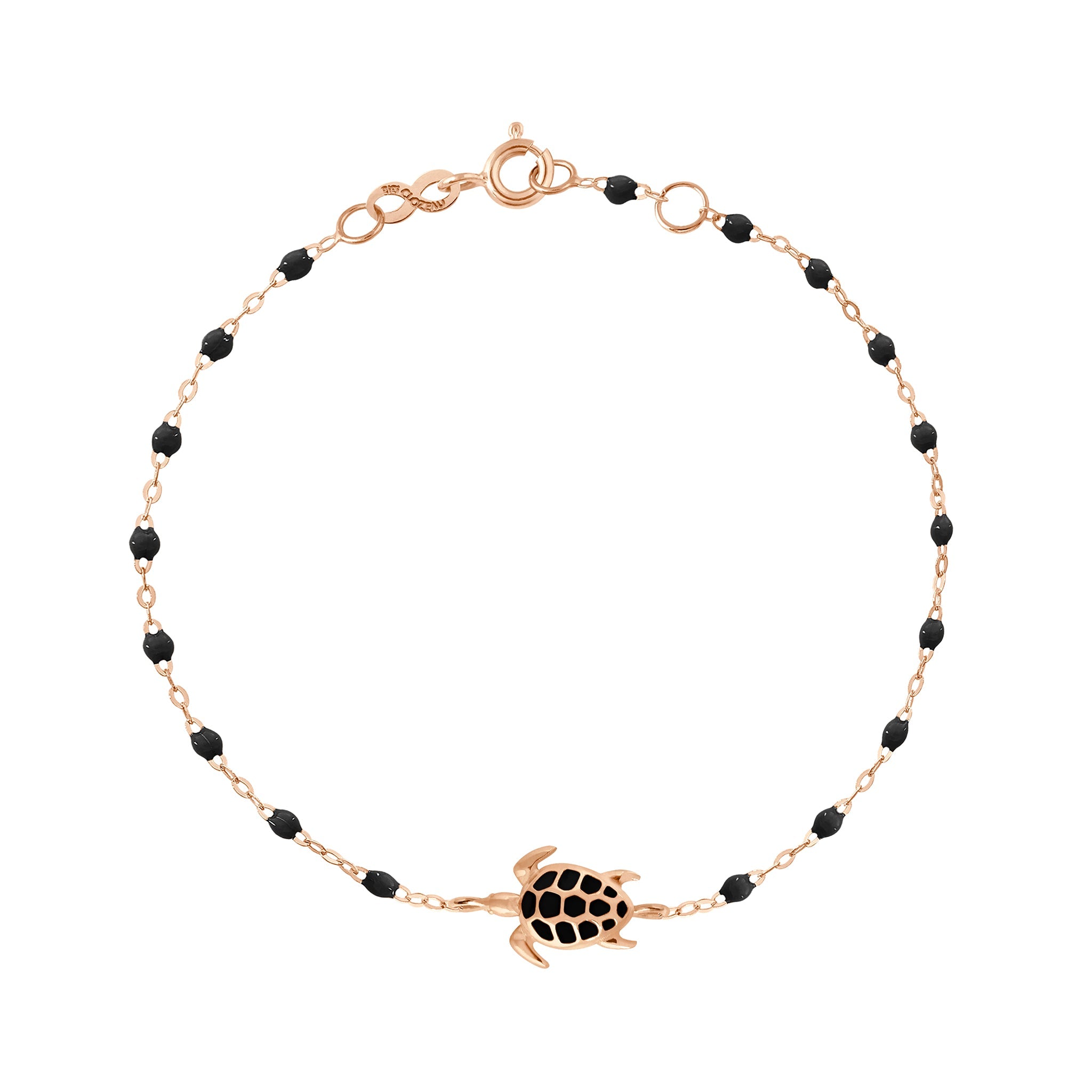 Turtle Black Bracelet, Rose Gold, 17 cm – Gigi Clozeau - créatrice