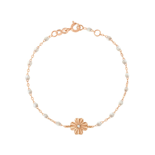Gigi Clozeau - Bracelet opale Trèfle Lumière, diamant, or rose, 17 cm
