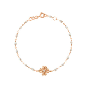 Gigi Clozeau - Bracelet opale Trèfle Lumière, diamant, or rose, 17 cm