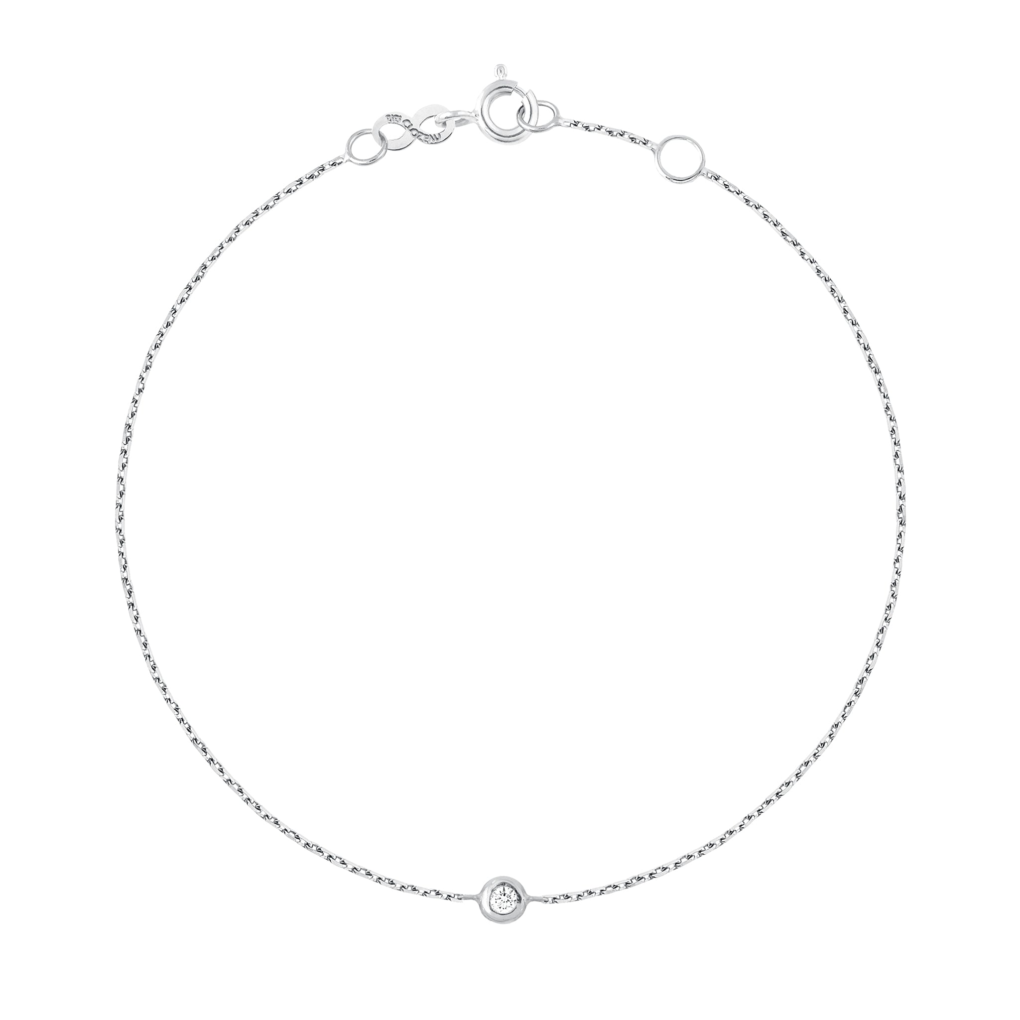 Gigi Clozeau - Bracelet Pure Gigi Dot, or blanc, diamant, 17 cm