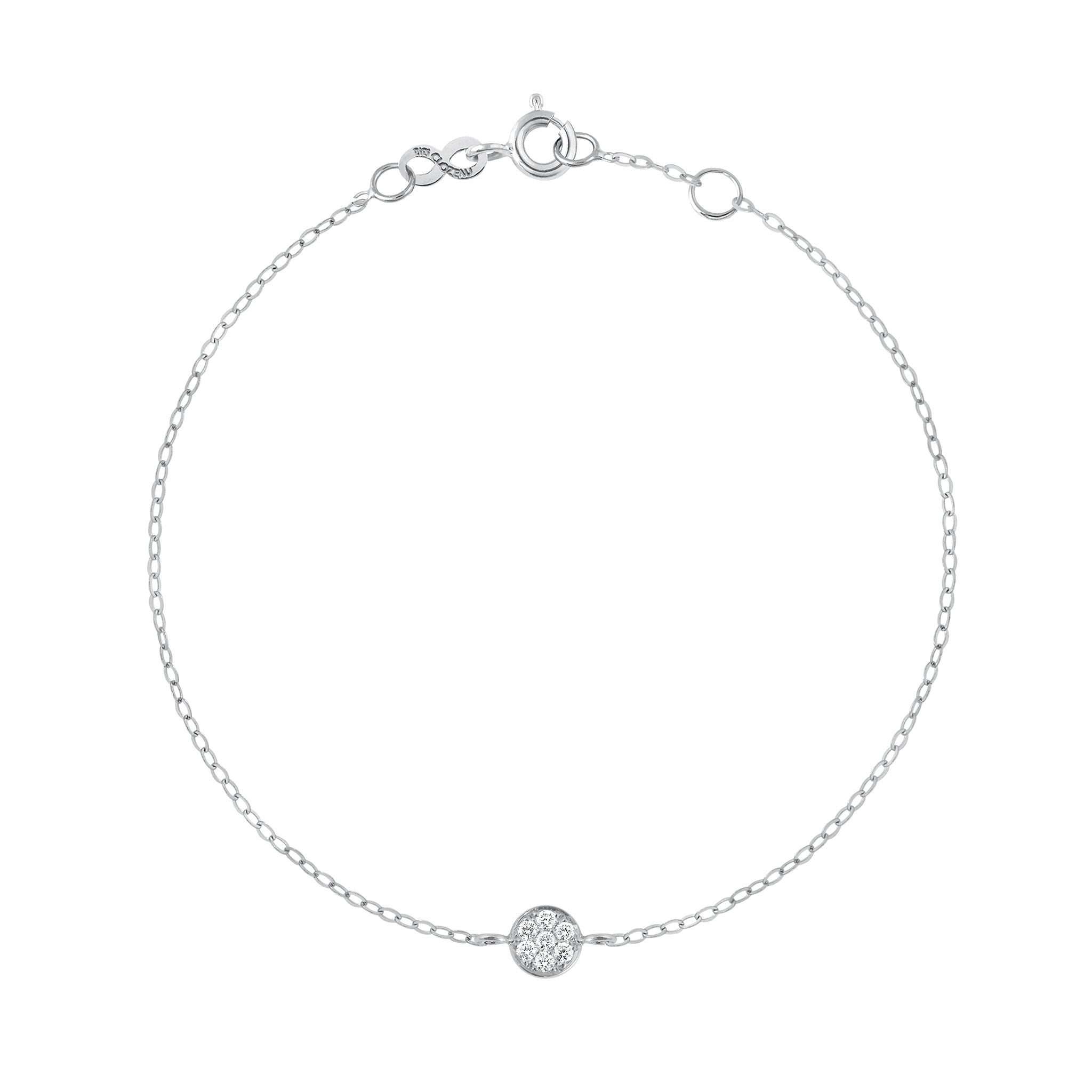Gigi Clozeau - Bracelet Pure Gigi Puce, diamants, or blanc, 17 cm