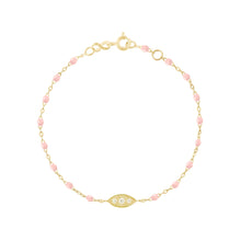 Gigi Clozeau - Bracelet rose bébé Clin d’œil diamants, or jaune, 17 cm