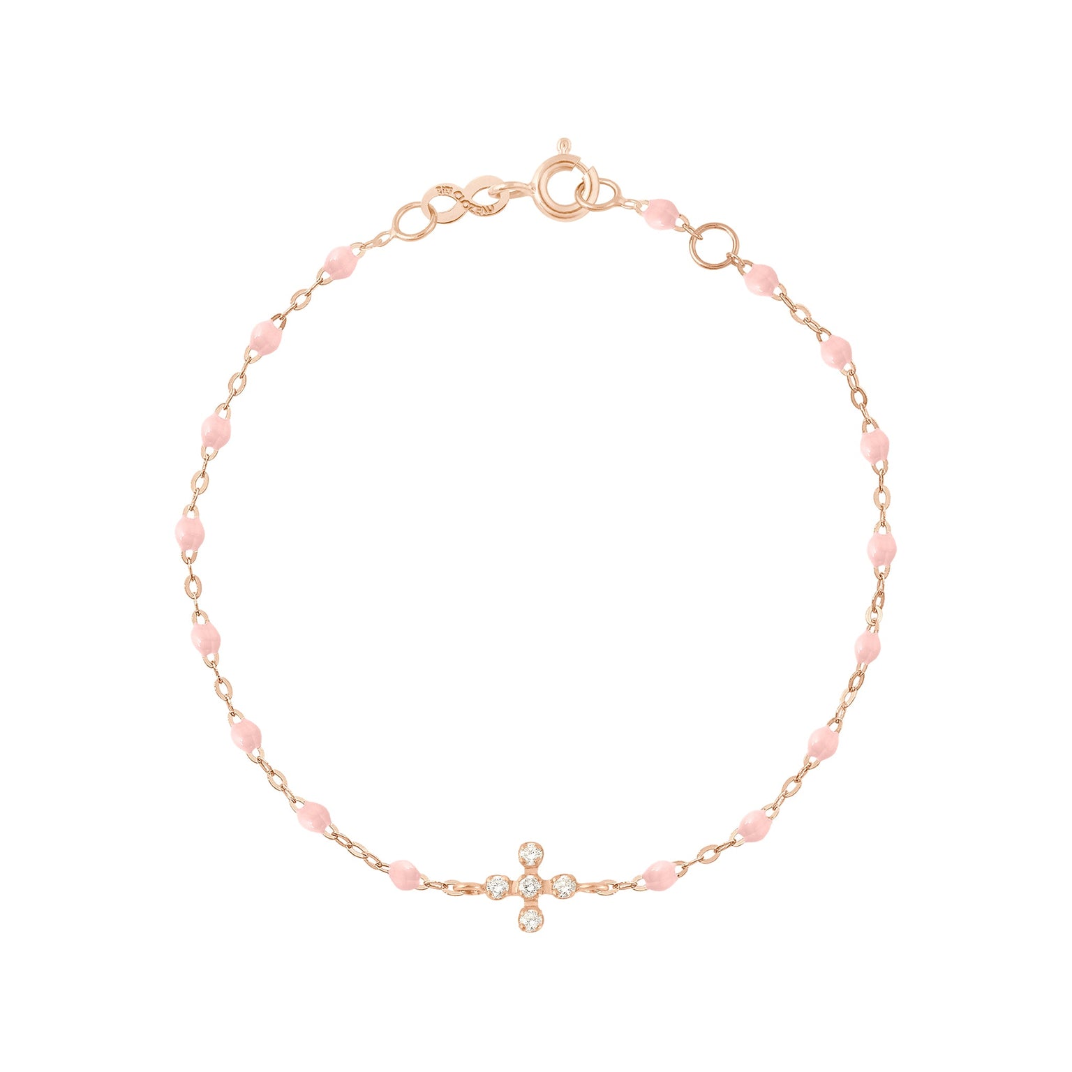 Gigi Clozeau - Bracelet rose bébé Spark diamants, or rose, 17 cm