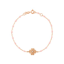 Gigi Clozeau - Bracelet rose bébé Trèfle Lumière, diamant, or rose, 17 cm