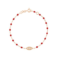 Gigi Clozeau - Bracelet rubis Clin d’œil diamants, or rose, 17 cm