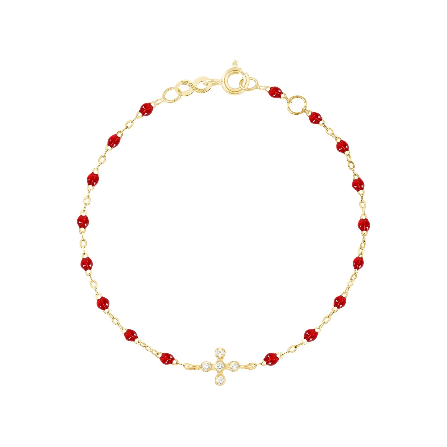 Gigi Clozeau - Bracelet rubis Spark diamants, or jaune, 17 cm