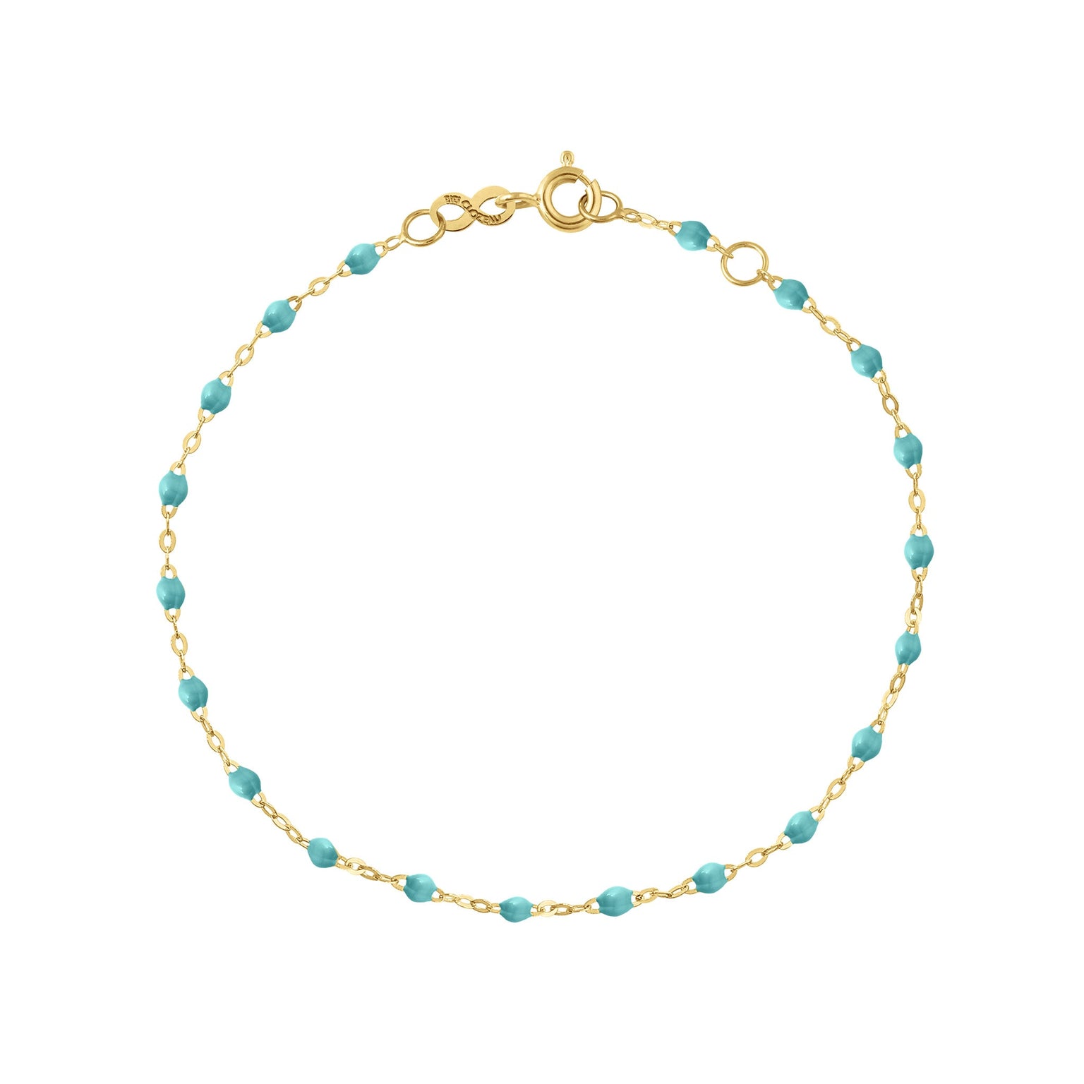 Gigi Clozeau - Bracelet turquoise vert Classique Gigi, or jaune, 24 cm