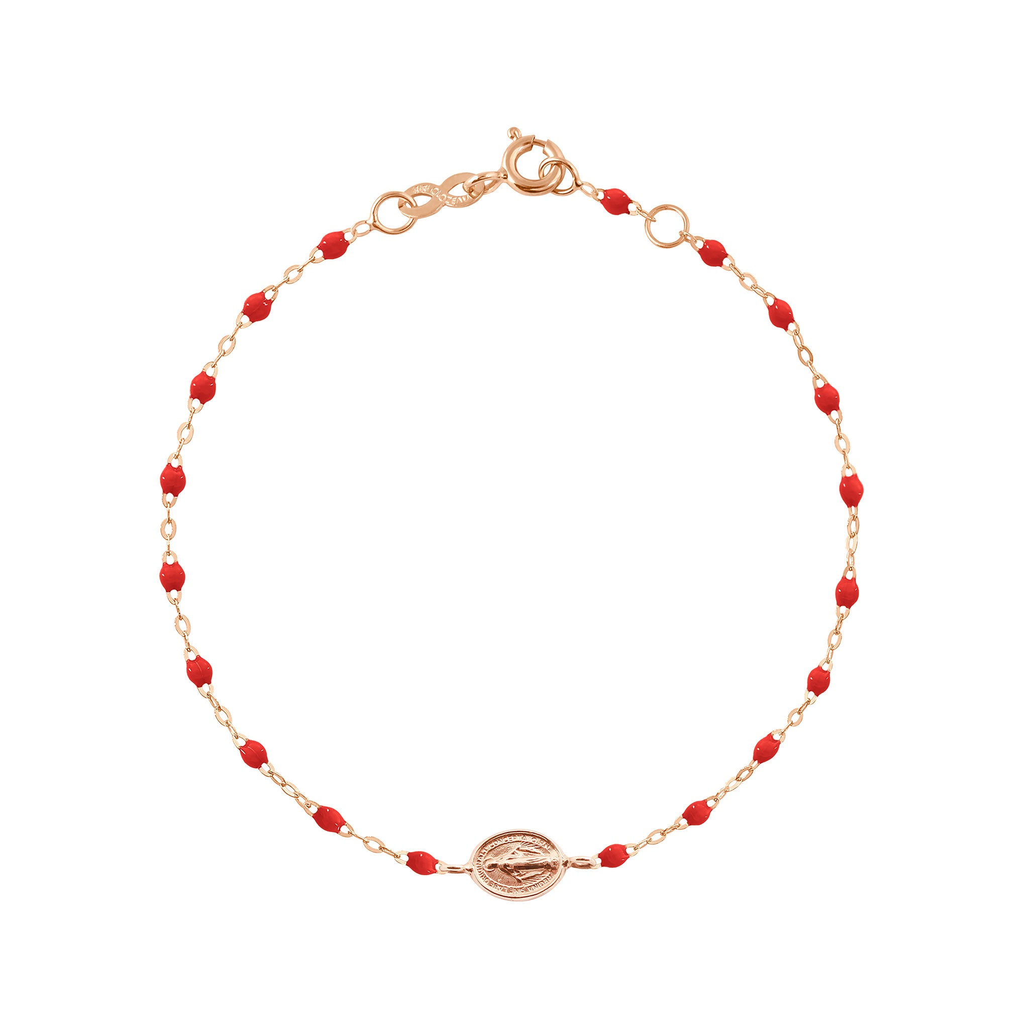 Gigi Clozeau - Bracelet coquelicot Madone or rose, 17 cm 