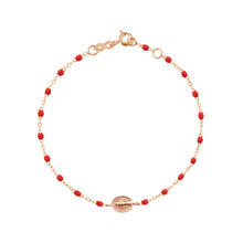 Gigi Clozeau - Bracelet coquelicot Madone or rose, 17 cm 