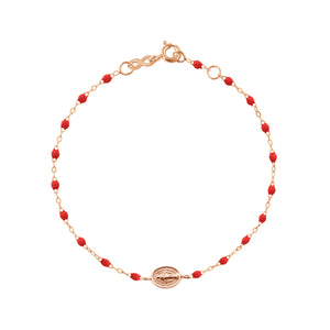 Gigi Clozeau - Bracelet coquelicot Madone or rose, 17 cm 