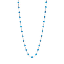 Gigi Clozeau - Collier azur Classique Gigi, or blanc, 45 cm