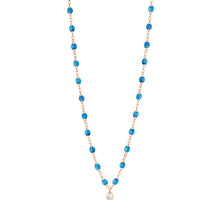 Gigi Clozeau - Collier azur Gigi Suprême, or rose, 1 diamant, 42 cm