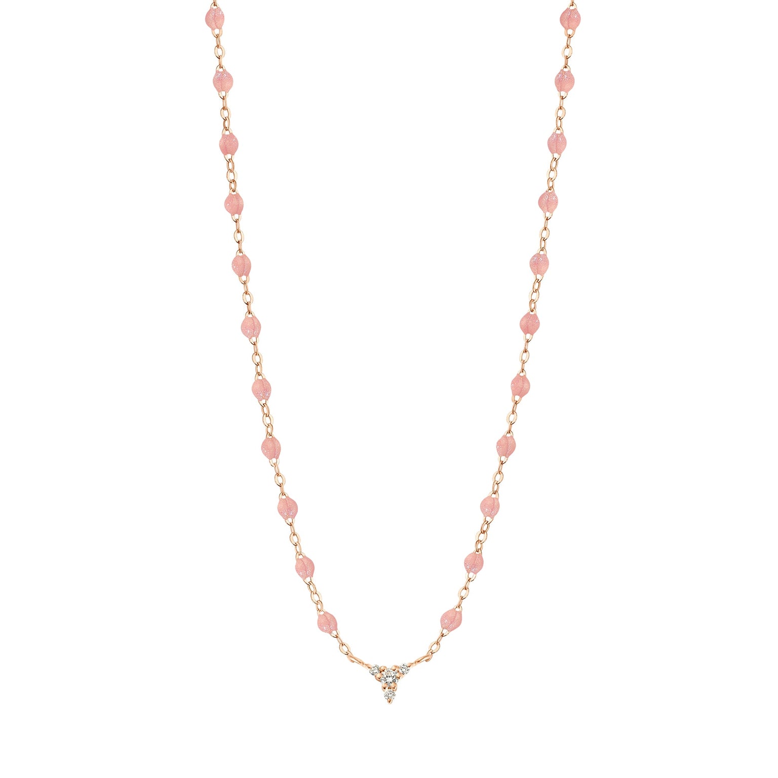 Gigi Clozeau - Collier blush petit Kosmos, diamants, or rose, 42 cm