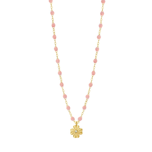 Gigi Clozeau - Collier blush Trèfle Lumière, diamant, or jaune, 42 cm