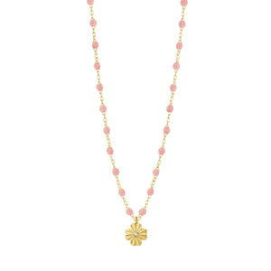 Gigi Clozeau - Collier blush Trèfle Lumière, diamant, or jaune, 42 cm