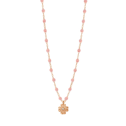 Gigi Clozeau - Collier blush Trèfle Lumière, diamant, or rose, 42 cm