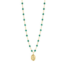 Gigi Clozeau - Collier émeraude Madone, or jaune, 42 cm 