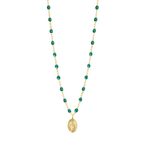 Gigi Clozeau - Collier émeraude Madone, or jaune, 42 cm 