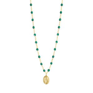 Gigi Clozeau - Collier émeraude Madone, or jaune, 42 cm 
